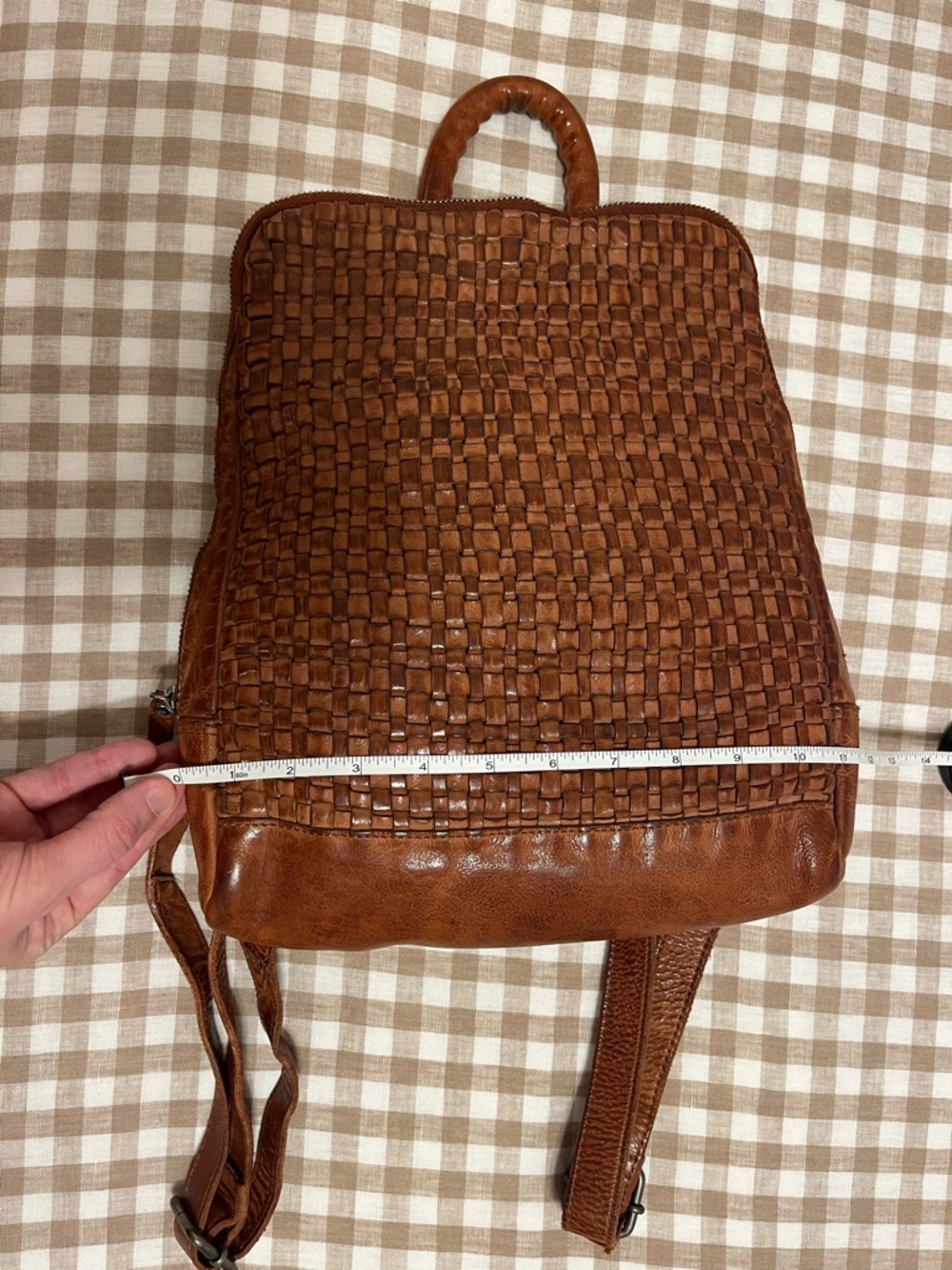 Vilenca Holland Leather Backpack in Cognac Brown - Picture 9 of 9